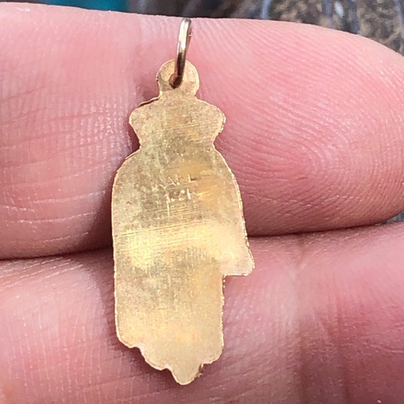 14K GOLD VINTAGE HAMSA CHARM - Picture 3 of 5